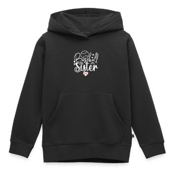 Baseball Sister Baseball Baseball Sister - Sweat Premium à capuche enfant bio - noir - Devant - AI Model Kid Male (0cm)