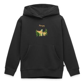 Je suis un gars amusant - Sweat Premium à capuche enfant bio - noir - Devant - AI Model Kid Male (0cm)