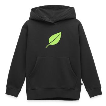 Feuille - Sweat Premium à capuche enfant bio - noir - Devant - AI Model Kid Male (0cm)
