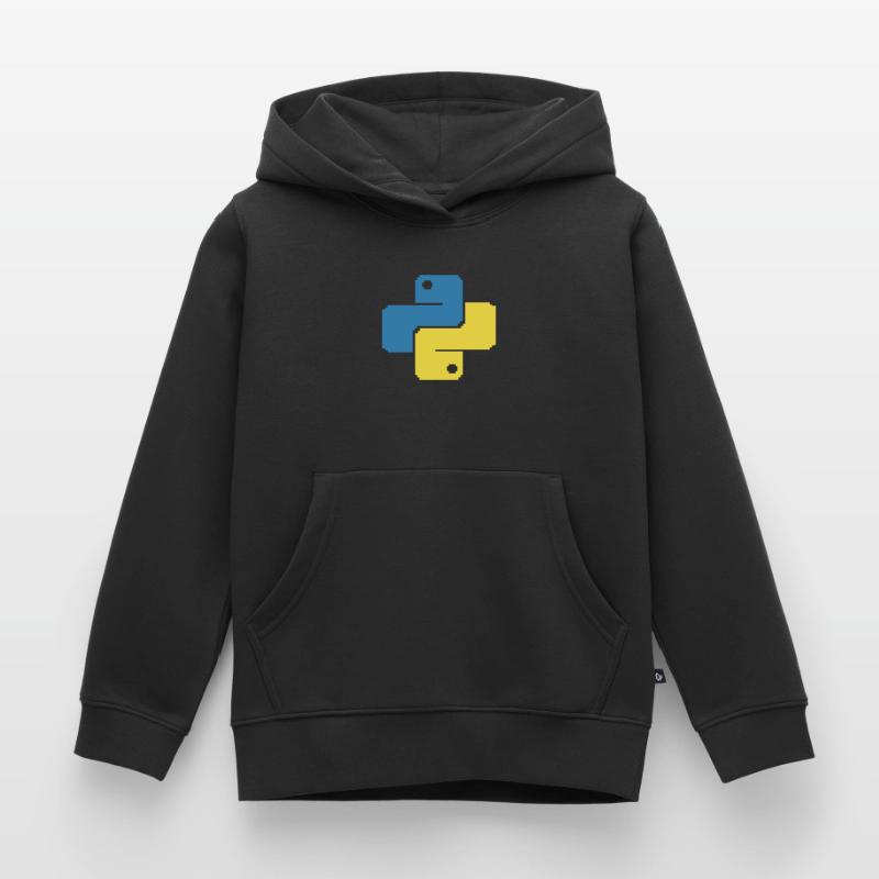 Python Pixelart Kinder Premium Organic Hoodie
