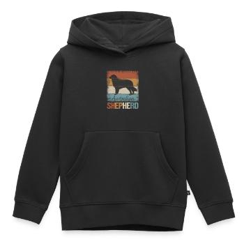 Berger Australien - Sweat Premium à capuche enfant bio - noir - Devant - AI Model Kid Male (0cm)