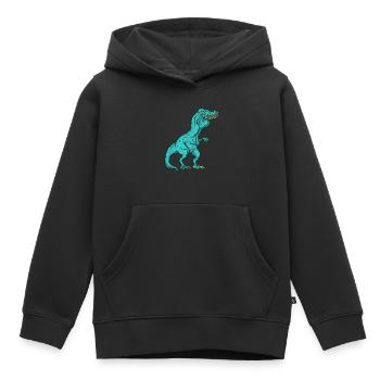 Tyrannosaurus Rex Überbiss Hasenzähne Witzig - Kinder Premium Organic Hoodie - Schwarz - Vorne - AI Model Kid Male (0cm)
