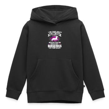 Cadeau Isi rôti de chevaux islandais - Sweat Premium à capuche enfant bio - noir - Devant - AI Model Kid Male (0cm)