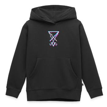 Sigil of Lucifer Esthétique Goth Satanist Gift - Sweat Premium à capuche enfant bio - noir - Devant - AI Model Kid Male (0cm)