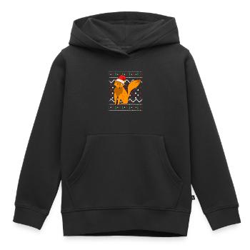 Fox laid Noël - Sweat Premium à capuche enfant bio - noir - Devant - AI Model Kid Male (0cm)