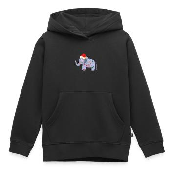 Noël laid d'éléphant - Sweat Premium à capuche enfant bio - noir - Devant - AI Model Kid Male (0cm)