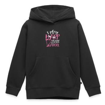 harpe - Sweat Premium à capuche enfant bio - noir - Devant - AI Model Kid Male (0cm)