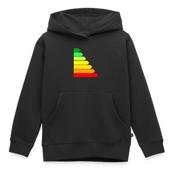 energy labeling - Kids Premium Organic Hoodie - black - Front - AI Model Kid Male (0cm)