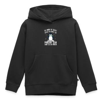 Pinguin Tier Südpol Antarktis Vögel Geschenk - Kinder Premium Organic Hoodie - Schwarz - Vorne - AI Model Kid Male (0cm)
