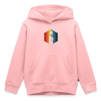 Bougie rétro d’hexagone de bougie faisant la bougie de diy - Sweat Premium à capuche enfant bio - rose - Devant - AI Model Kid Female (0cm)