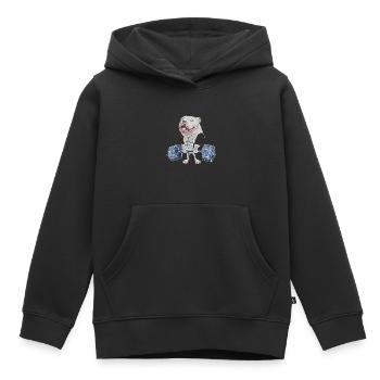 Muscle Bully - Sweat Premium à capuche enfant bio - noir - Devant - AI Model Kid Male (0cm)