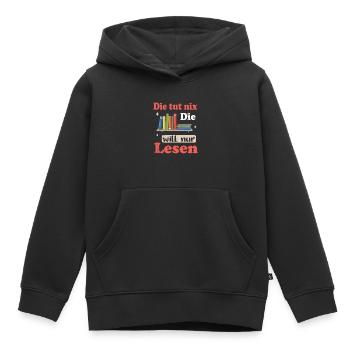 Buch - Kinder Premium Organic Hoodie - Schwarz - Vorne - AI Model Kid Male (0cm)