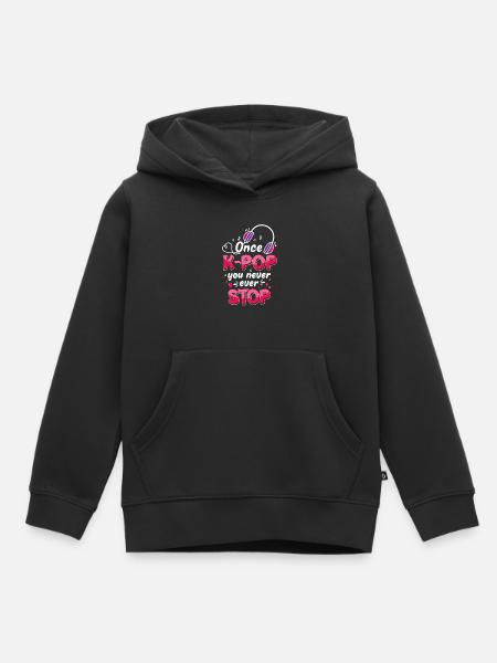 K-Pop - Kinder Premium Organic Hoodie - Schwarz