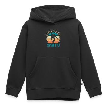 J'peux pas j'ai skate cadeau humour skateboard - Sweat Premium à capuche enfant bio - noir - Devant - AI Model Kid Male (0cm)
