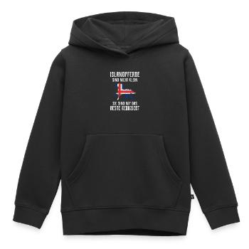 Islandpferd - Kinder Premium Organic Hoodie - Schwarz - Vorne - AI Model Kid Male (0cm)