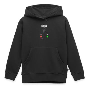 K-Pop - Kids Premium Organic Hoodie - black - Front - AI Model Kid Male (0cm)