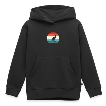 Kangourou Marsupial Kangourou Mammifères - Sweat Premium à capuche enfant bio - noir - Devant - AI Model Kid Male (0cm)