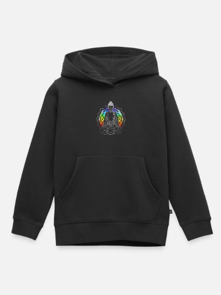 bouddha - Sweat Premium à capuche enfant bio - noir