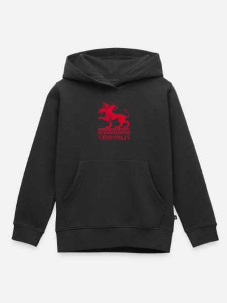 Chien cerbère rouge - Sweat Premium à capuche enfant bio - noir