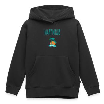 Martinique - Sweat Premium à capuche enfant bio - noir - Devant - AI Model Kid Male (0cm)