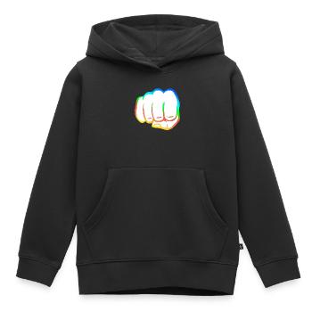 Poing serré coloré poing bosse cool symbole de logo cool - Sweat Premium à capuche enfant bio - noir - Devant - AI Model Kid Male (0cm)