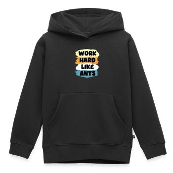 fourmi fourmi amis fourmi fraîche fourmi disant fourmi - Sweat Premium à capuche enfant bio - noir - Devant - AI Model Kid Male (0cm)