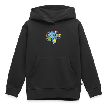 cool octopus with lots of ice cream under water - Kids Premium Organic Hoodie - black - Front - AI Model Kid Male (0cm)