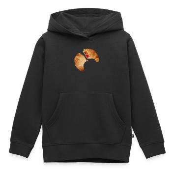 Le populaire croissant fourré à la confiture - Sweat Premium à capuche enfant bio - noir - Devant - AI Model Kid Male (0cm)