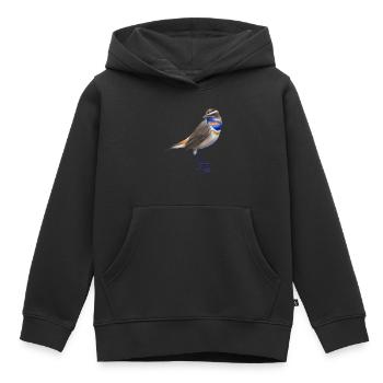 Oiseau gorge bleue - Sweat Premium à capuche enfant bio - noir - Devant - AI Model Kid Male (0cm)
