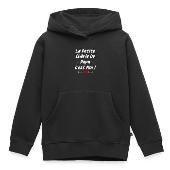Petite princesse de papa - Sweat Premium à capuche enfant bio - noir - Devant - AI Model Kid Male (0cm)