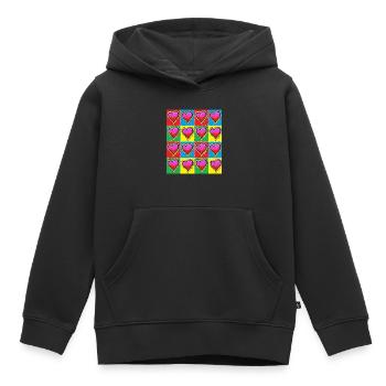 Subway Graffiti Hearts - Kids Premium Organic Hoodie - black - Front - AI Model Kid Male (0cm)