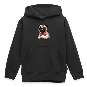 Chiens Propriétaires de chiens Propriétaires de chiens Bulldog Propriétaires de chiens - Sweat Premium à capuche enfant bio - noir - Devant - AI Model Kid Male (0cm)