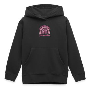Große Schwester Regenbogen Süßes Geschwister 2024 - Kinder Premium Organic Hoodie - Schwarz - Vorne - AI Model Kid Male (0cm)