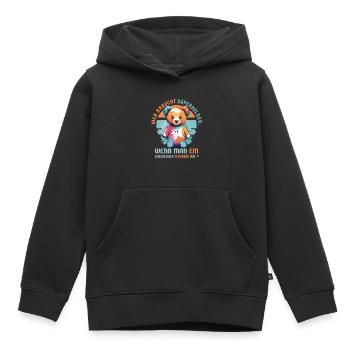 Cuddly Teddy Bear - Kids Premium Organic Hoodie - black - Front - AI Model Kid Male (0cm)