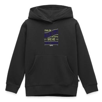 roman présent blog anniversaire bmx heureux génial - Sweat Premium à capuche enfant bio - noir - Devant - AI Model Kid Male (0cm)