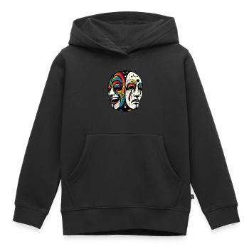 Mask - Kinder Premium Organic Hoodie - Schwarz - Vorne - AI Model Kid Male (0cm)