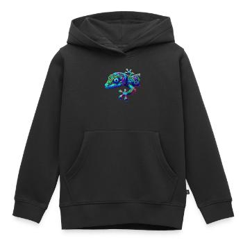 Gecko - Kinder Premium Organic Hoodie - Schwarz - Vorne - AI Model Kid Male (0cm)