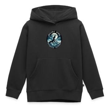 RITUEL NOCTURNE DE HURLEMENT DE LOUP AU CLAIR DE LUNE, NATURE SAUVAGE - Sweat Premium à capuche enfant bio - noir - Devant - AI Model Kid Male (0cm)