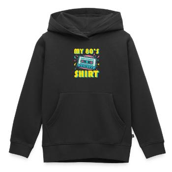80er Jahre T-Shirt - Kinder Premium Organic Hoodie - Schwarz - Vorne - AI Model Kid Male (0cm)