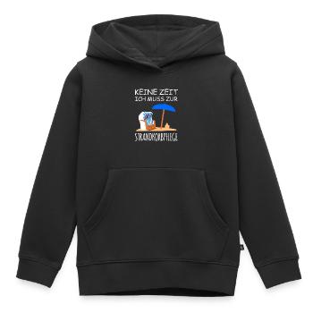 Vacances en chaise longue - Sweat Premium à capuche enfant bio - noir - Devant - AI Model Kid Male (0cm)