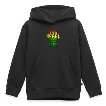 Musique reggae - Je suis un rebelle pour la vie - Sweat Premium à capuche enfant bio - noir - Devant - AI Model Kid Male (0cm)