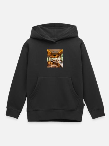 Interieur des Wohnwagens. - Kinder Premium Organic Hoodie - Schwarz