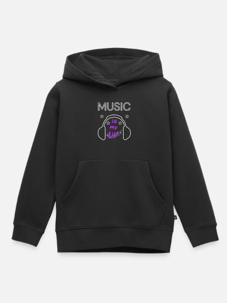 Music is my Life - Kinder Premium Organic Hoodie - Schwarz