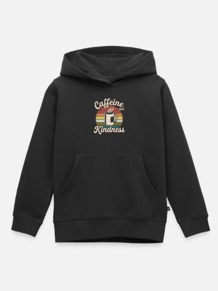 Caffeine And Kindness 12 - Kinder Premium Organic Hoodie - Schwarz