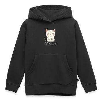 Cat Be Yourself Be Yourself Love Motivation - Kids Premium Organic Hoodie - black - Front - AI Model Kid Male (0cm)