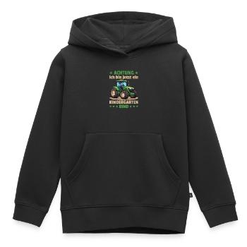 Achtung ich bin jetzt ein Kindergarten Kind - Kinder Premium Organic Hoodie - Schwarz - Vorne - AI Model Kid Male (0cm)
