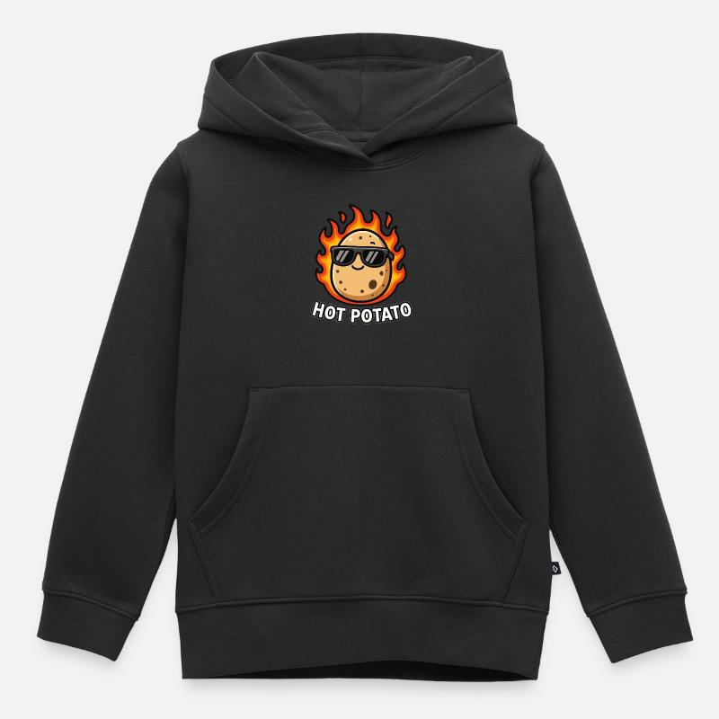 PATATE CHAUDE - Sweat Premium à capuche enfant bio - noir