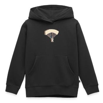 Fallschirmspringen Fallschirmspringer - Kinder Premium Organic Hoodie - Schwarz - Vorne - AI Model Kid Male (0cm)