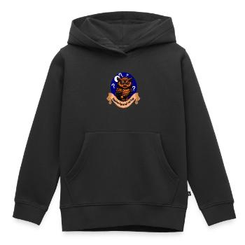 Fragensteller T-shirt mit Eulen Motiv - Kinder Premium Organic Hoodie - Schwarz - Vorne - AI Model Kid Male (0cm)