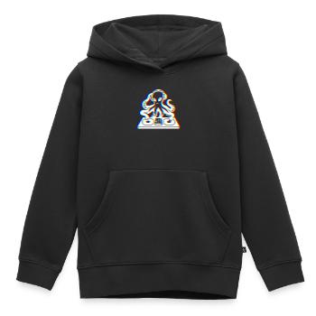 Glitch Kraken – Dein Soundtrack! - Kinder Premium Organic Hoodie - Schwarz - Vorne - AI Model Kid Male (0cm)